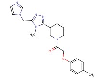 3-[5-(1H-imidazol-1-ylmethyl)-4-methyl-4H-1,2,4-triazol-3-yl]-1-[(4-methylphenoxy)acetyl]piperidine