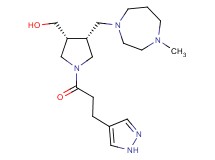{(3R*,4R*)-4-[(4-methyl-1,4-diazepan-1-yl)methyl]-1-[3-(1H-pyrazol-4-yl)propanoyl]-3-pyrrolidinyl}methanol