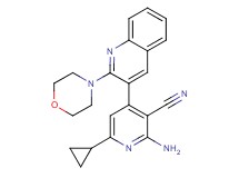 2-amino-6-cyclopropyl-4-(2-morpholin-4-ylquinolin-3-yl)nicotinonitrile