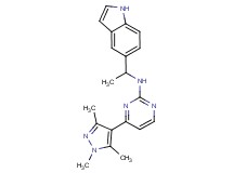 N-[1-(1H-indol-5-yl)ethyl]-4-(1,3,5-trimethyl-1H-pyrazol-4-yl)pyrimidin-2-amine