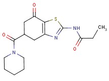 N-[7-oxo-5-(1-piperidinylcarbonyl)-4,5,6,7-tetrahydro-1,3-benzothiazol-2-yl]propanamide