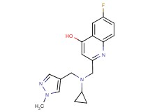 2-({cyclopropyl[(1-methyl-1H-pyrazol-4-yl)methyl]amino}methyl)-6-fluoroquinolin-4-ol