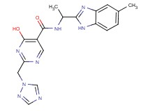 4-hydroxy-N-[1-(5-methyl-1H-benzimidazol-2-yl)ethyl]-2-(1H-1,2,4-triazol-1-ylmethyl)pyrimidine-5-carboxamide