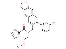 N-{[6-(3-chlorophenyl)[1,3]dioxolo[4,5-g]quinolin-7-yl]methyl}-N-(2-methoxyethyl)-1,3-thiazole-5-carboxamide