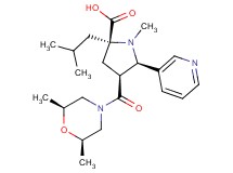 (2S*,4S*,5R*)-4-{[(2R*,6S*)-2,6-dimethylmorpholin-4-yl]carbonyl}-2-isobutyl-1-methyl-5-pyridin-3-ylpyrrolidine-2-carboxylic acid