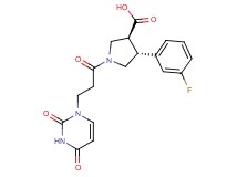 (3S*,4R*)-1-[3-(2,4-dioxo-3,4-dihydropyrimidin-1(2H)-yl)propanoyl]-4-(3-fluorophenyl)pyrrolidine-3-carboxylic acid
