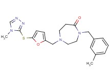 4-(3-methylbenzyl)-1-({5-[(4-methyl-4H-1,2,4-triazol-3-yl)thio]-2-furyl}methyl)-1,4-diazepan-5-one