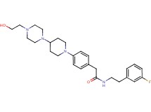 N-[2-(3-fluorophenyl)ethyl]-2-(4-{4-[4-(2-hydroxyethyl)-1-piperazinyl]-1-piperidinyl}phenyl)acetamide