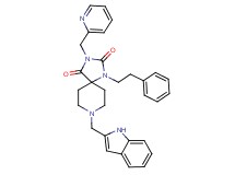 8-(1H-indol-2-ylmethyl)-1-(2-phenylethyl)-3-(2-pyridinylmethyl)-1,3,8-triazaspiro[4.5]decane-2,4-dione