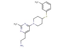 2-(2-methyl-6-{4-[(3-methylphenyl)thio]piperidin-1-yl}pyrimidin-4-yl)ethanamine