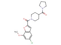 1-[(5-chloro-7-methoxy-1-benzofuran-2-yl)carbonyl]-4-(1-pyrrolidinylcarbonyl)piperidine