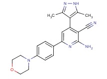 2-amino-4-(3,5-dimethyl-1H-pyrazol-4-yl)-6-(4-morpholin-4-ylphenyl)nicotinonitrile