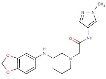 2-[3-(1,3-benzodioxol-5-ylamino)-1-piperidinyl]-N-(1-methyl-1H-pyrazol-4-yl)acetamide