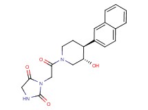 3-{2-[(3S*,4S*)-3-hydroxy-4-(2-naphthyl)piperidin-1-yl]-2-oxoethyl}imidazolidine-2,4-dione