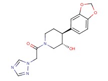 (3S*,4S*)-4-(1,3-benzodioxol-5-yl)-1-(1H-1,2,4-triazol-1-ylacetyl)piperidin-3-ol