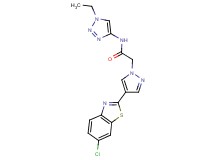 2-[4-(6-chloro-1,3-benzothiazol-2-yl)-1H-pyrazol-1-yl]-N-(1-ethyl-1H-1,2,3-triazol-4-yl)acetamide