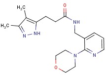 3-(3,4-dimethyl-1H-pyrazol-5-yl)-N-{[2-(4-morpholinyl)-3-pyridinyl]methyl}propanamide
