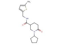 1-cyclopentyl-N-[(5-methyl-2-thienyl)methyl]-6-oxo-3-piperidinecarboxamide
