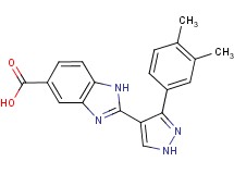 2-[3-(3,4-dimethylphenyl)-1H-pyrazol-4-yl]-1H-benzimidazole-5-carboxylic acid