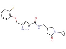 N-[(1-cyclopropyl-5-oxo-3-pyrrolidinyl)methyl]-5-[(2-fluorophenoxy)methyl]-1H-pyrazole-3-carboxamide
