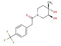 (3S*,4S*)-4-methyl-1-{[4-(trifluoromethyl)phenyl]acetyl}piperidine-3,4-diol