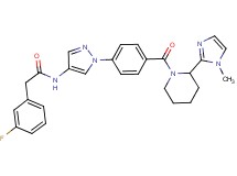 2-(3-fluorophenyl)-N-[1-(4-{[2-(1-methyl-1H-imidazol-2-yl)-1-piperidinyl]carbonyl}phenyl)-1H-pyrazol-4-yl]acetamide