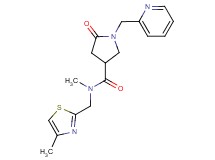 N-methyl-N-[(4-methyl-1,3-thiazol-2-yl)methyl]-5-oxo-1-(2-pyridinylmethyl)-3-pyrrolidinecarboxamide