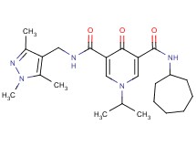 N-cycloheptyl-1-isopropyl-4-oxo-N'-[(1,3,5-trimethyl-1H-pyrazol-4-yl)methyl]-1,4-dihydro-3,5-pyridinedicarboxamide