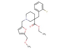 ethyl 3-(2-fluorobenzyl)-1-{[5-(methoxymethyl)-2-furyl]methyl}-3-piperidinecarboxylate