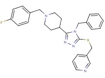 3-[({4-benzyl-5-[1-(4-fluorobenzyl)-4-piperidinyl]-4H-1,2,4-triazol-3-yl}thio)methyl]pyridine