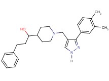 1-(1-{[3-(3,4-dimethylphenyl)-1H-pyrazol-4-yl]methyl}-4-piperidinyl)-3-phenyl-1-propanol