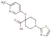 4-[(6-methylpyridin-3-yl)oxy]-1-(1,3-thiazol-2-yl)piperidine-4-carboxylic acid