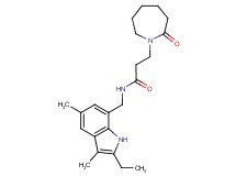 N-[(2-ethyl-3,5-dimethyl-1H-indol-7-yl)methyl]-3-(2-oxoazepan-1-yl)propanamide