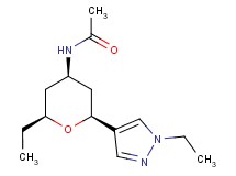 N-[(2S*,4R*,6S*)-2-ethyl-6-(1-ethyl-1H-pyrazol-4-yl)tetrahydro-2H-pyran-4-yl]acetamide