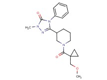 5-(1-{[1-(methoxymethyl)cyclopropyl]carbonyl}piperidin-3-yl)-2-methyl-4-phenyl-2,4-dihydro-3H-1,2,4-triazol-3-one