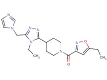 4-[4-ethyl-5-(1H-imidazol-1-ylmethyl)-4H-1,2,4-triazol-3-yl]-1-[(5-ethylisoxazol-3-yl)carbonyl]piperidine