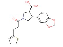 (3S*,4R*)-4-(1,3-benzodioxol-5-yl)-1-[3-(2-thienyl)propanoyl]pyrrolidine-3-carboxylic acid