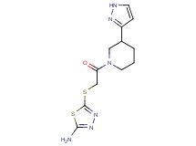 5-({2-oxo-2-[3-(1H-pyrazol-3-yl)piperidin-1-yl]ethyl}thio)-1,3,4-thiadiazol-2-amine