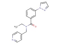 N-ethyl-3-(1H-pyrazol-1-yl)-N-(4-pyridinylmethyl)benzamide