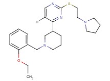 4-[1-(2-ethoxybenzyl)-3-piperidinyl]-2-{[2-(1-pyrrolidinyl)ethyl]thio}pyrimidine