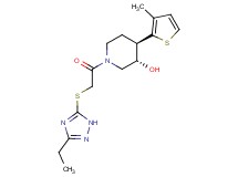 (3S*,4R*)-1-{[(3-ethyl-1H-1,2,4-triazol-5-yl)thio]acetyl}-4-(3-methyl-2-thienyl)piperidin-3-ol