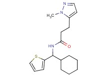 N-[cyclohexyl(2-thienyl)methyl]-3-(1-methyl-1H-pyrazol-5-yl)propanamide
