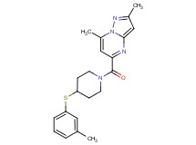 2,7-dimethyl-5-({4-[(3-methylphenyl)thio]piperidin-1-yl}carbonyl)pyrazolo[1,5-a]pyrimidine