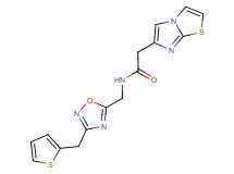 2-imidazo[2,1-b][1,3]thiazol-6-yl-N-{[3-(2-thienylmethyl)-1,2,4-oxadiazol-5-yl]methyl}acetamide