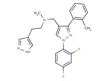 N-{[1-(2,4-difluorophenyl)-3-(2-methylphenyl)-1H-pyrazol-4-yl]methyl}-N-methyl-2-(1H-pyrazol-4-yl)ethanamine