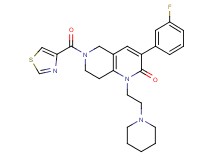 3-(3-fluorophenyl)-1-[2-(1-piperidinyl)ethyl]-6-(1,3-thiazol-4-ylcarbonyl)-5,6,7,8-tetrahydro-1,6-naphthyridin-2(1H)-one