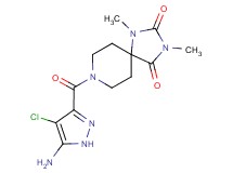 8-[(5-amino-4-chloro-1H-pyrazol-3-yl)carbonyl]-1,3-dimethyl-1,3,8-triazaspiro[4.5]decane-2,4-dione