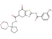 2-[(3-methylbenzoyl)amino]-N-{[1-(4-morpholinyl)cyclopentyl]methyl}-7-oxo-4,5,6,7-tetrahydro-1,3-benzothiazole-5-carboxamide
