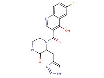 4-[(6-fluoro-4-hydroxyquinolin-3-yl)carbonyl]-3-(1H-imidazol-4-ylmethyl)piperazin-2-one