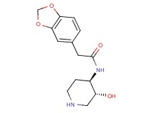 2-(1,3-benzodioxol-5-yl)-N-[rel-(3R,4R)-3-hydroxy-4-piperidinyl]acetamide hydrochloride